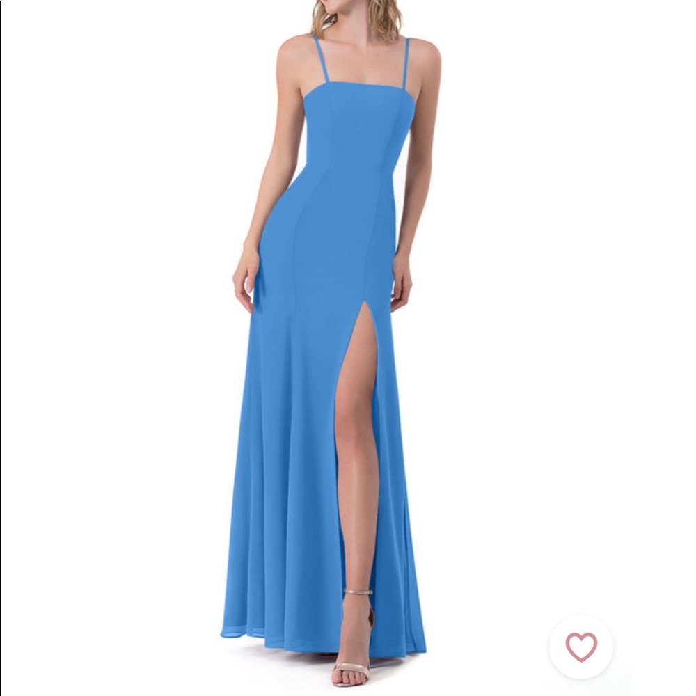 Azazie Cosette Bridesmaid Dress; Prom in Blue Jay